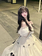 Vintage Ball Gowns Off The Shoulder White Chiffon Summer 18Th Birthday Dress Lolita Dresses Birthday Outfits