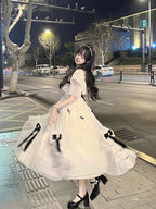 Vintage Ball Gowns Off The Shoulder White Chiffon Summer 18Th Birthday Dress Lolita Dresses Birthday Outfits