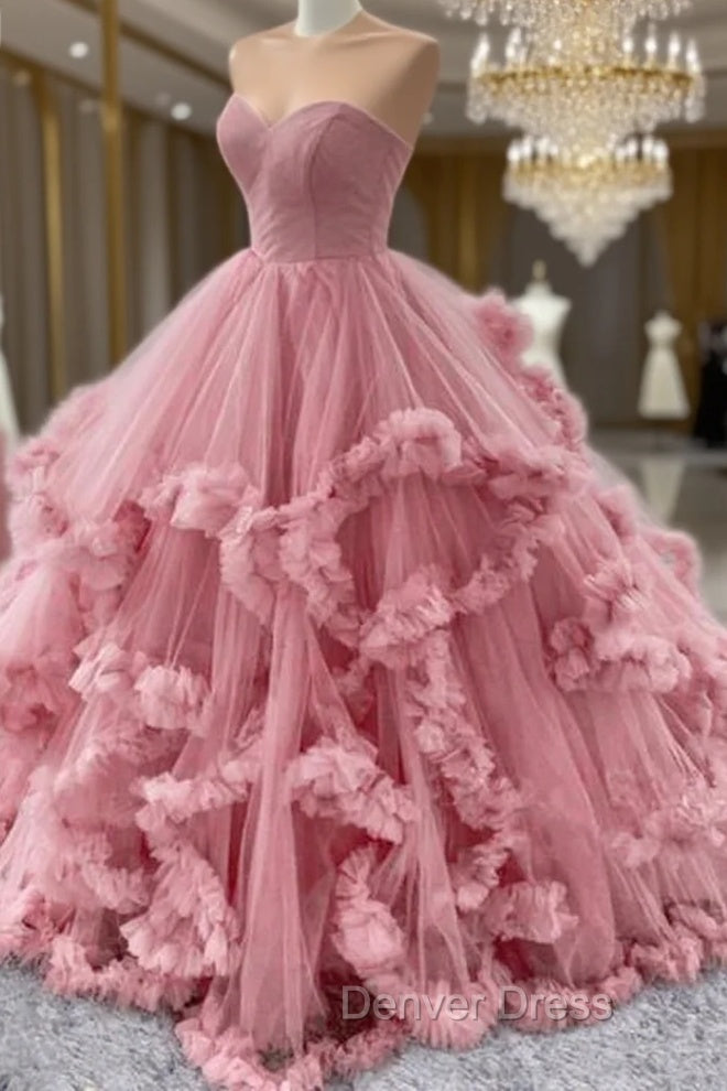 Vintage Ball Gown Pink Prom Dresses For Women Main image