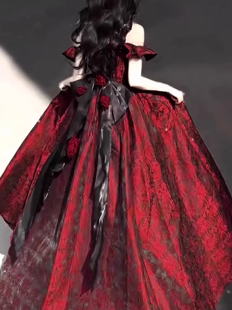 Vintage Ball Gowns Straps Long Burgundy Ruffles Lace Prom Dresses Birthday Outfits