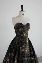 Vintage Ball Gowns Sweetheart Sleeveless Long Prom Gowns Fairy Black Prom Dresses