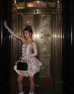 Pink Vintage Elegant Cute Short Mini Prom Dress Gold Homecoming Dress Prom Dress