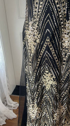 Vintage Black And Gold Mermaid Strappy Sequin Embroidered Long Prom Dresses Evening Dresses