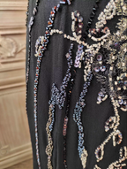 Vintage Black Mermaid Halter Neck Beaded Chiffon Long Prom Dresses Evening Dresses