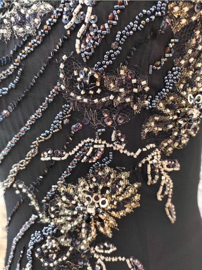 Vintage Black Mermaid Halter Neck Beaded Chiffon Long Prom Dresses Evening Dresses