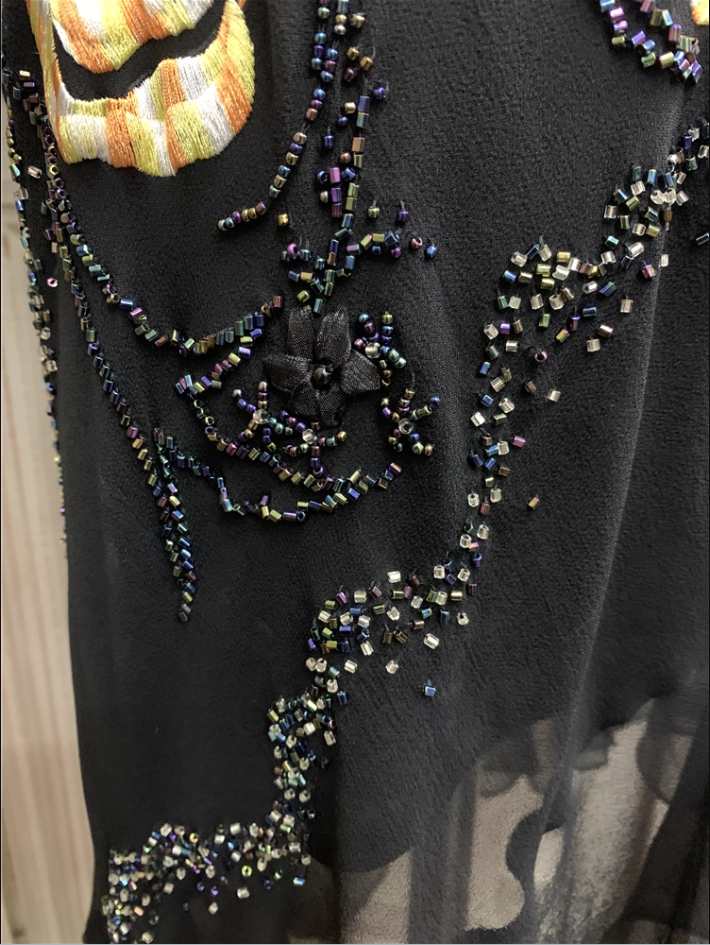 Vintage Black Mermaid Spaghetti Strap Gold Rose Beaded Embroidery Chiffon Long Prom Dresses Evening Dresses