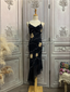Vintage Black Mermaid Spaghetti Strap Gold Rose Beaded Embroidery Chiffon Long Prom Dresses Evening Dresses