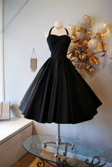 Vintage Black Short Homecoming Dress