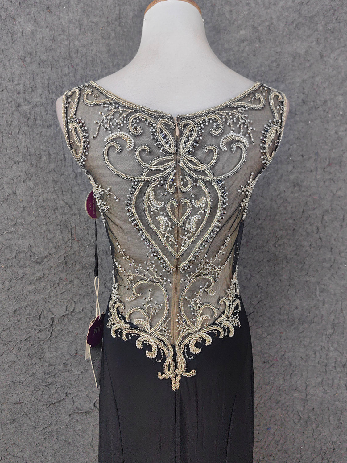 Vintage Black V-Neck Beaded Chiffon Long Prom Dresses Evening Dresses
