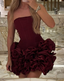 Vintage Burgundy Satin Pleated Mini Homecoming Dress Cocktail Dresses