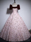 Vintage Burgundy Short Sleeve Quinceanera Dresses