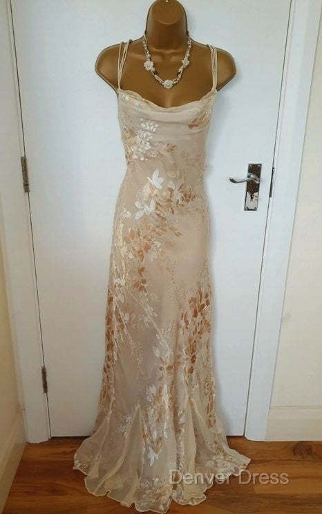 Vintage Champagne Floral Prom Dresses Mermaid Birthday Outfits Main image