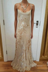 Vintage Champagne Floral Prom Dresses Mermaid Birthday Outfits