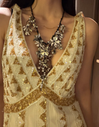 Vintage Champagne Gold Mermaid V-Neck Sequined Prom Dresses Evening Dresses