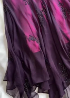 Vintage Dark Purple Halter-Neck Beaded Ruffled Charming Prom Dress Prom Dress