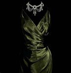 Vintage Emerald Green V-Neck Ruffled Satin Long Prom Dresses Evening Dresses