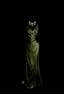 Vintage Emerald Green V-Neck Ruffled Satin Long Prom Dresses Evening Dresses