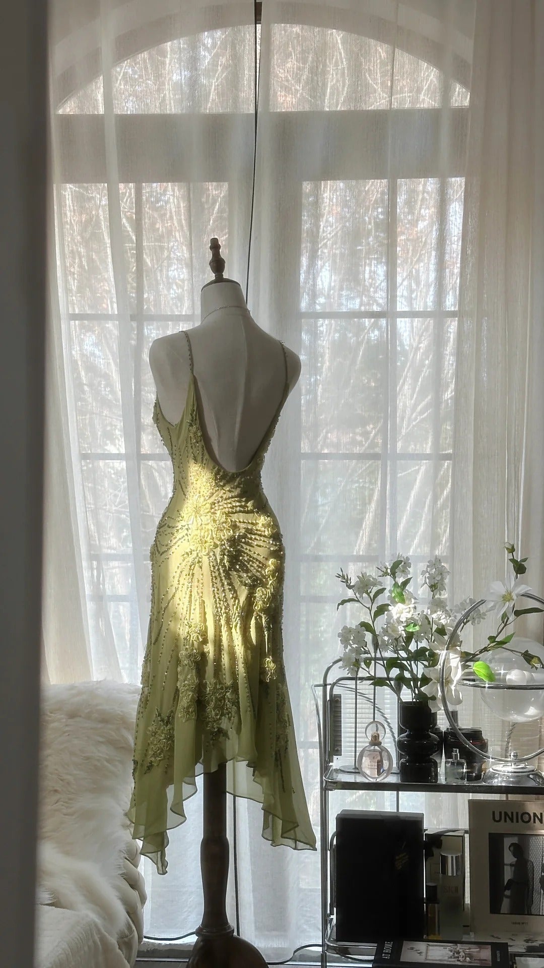 Vintage Prom Dresses, Sleeveless Green Prom Gown Secondary image