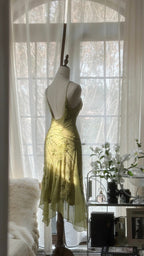Vintage Prom Dresses, Sleeveless Green Prom Gown