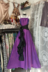 Vintage Fashion A Line Spaghetti Straps Grape Floor Length Evening Dress Prom Dresses
