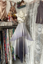 Vintage Fashion High Low Halter Ombre Gray Chiffon Evening Dresses Prom Dresses