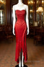 Vintage High Low Strapless Red Long Prom Gowns Fairy Prom Dresses