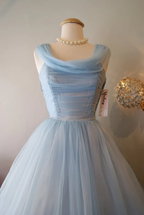 Blue Vintage Fashion Long Tulle Elegant Homecoming Dress Prom Dress Prom Dress Prom Dress Bridesmaid Dresses