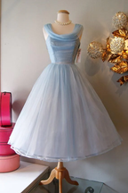 Blue Vintage Fashion Long Tulle Elegant Homecoming Dress Prom Dress Prom Dress Prom Dress Bridesmaid Dresses