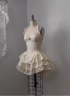 Vintage Jacquard Halter Neck Lace Trim Mini Birthday Skirt Homecoming Dresses