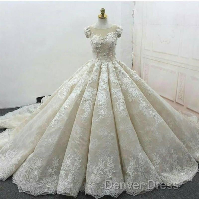 Vintage Lace Cap Sleeves Ball Gowns Wedding Dresses Secondary image