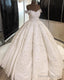 Vintage Lace Embroidery Ball Gown Wedding Dresses Satin