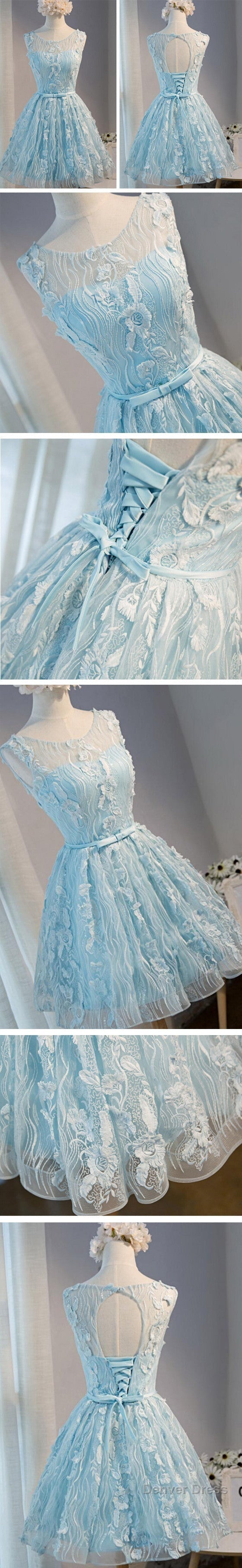 Vintage Light Grey Clairvoyant Outfit Sleeveless Appliques Keyhole Lace Up Back Bow Sash Homecoming Dresses