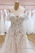 Vintage Long A Line Off The Shoulder Sweetheart Backless Tulle Wedding Dresses