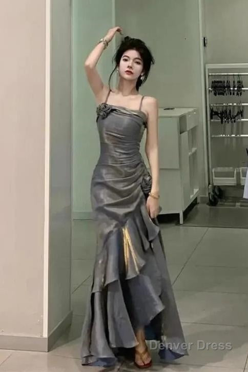 Vintage Long Prom Dress Luxury Slim Mermaid Spaghetti Strap Floral Dress Elegant Casual Prom Dresses Secondary image