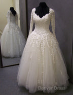 Vintage Long Sleeves Wedding Dresses Princess