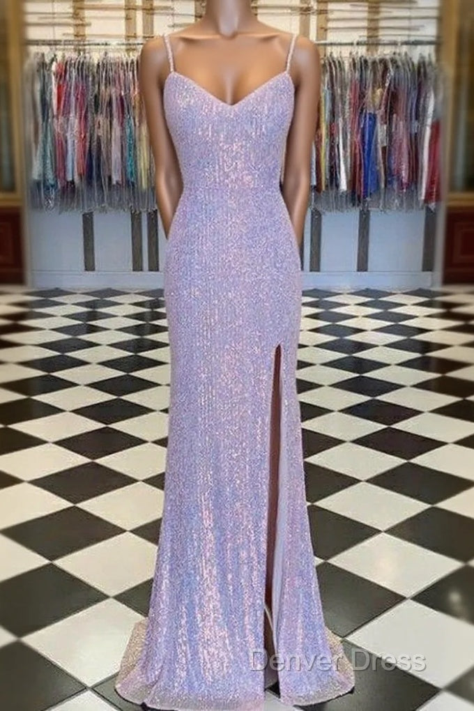 Vintage Mermaid Floor Length Sleeveless Sequin Prom Dresses Main image