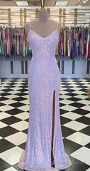 Vintage Mermaid Floor Length Sleeveless Sequin Prom Dress