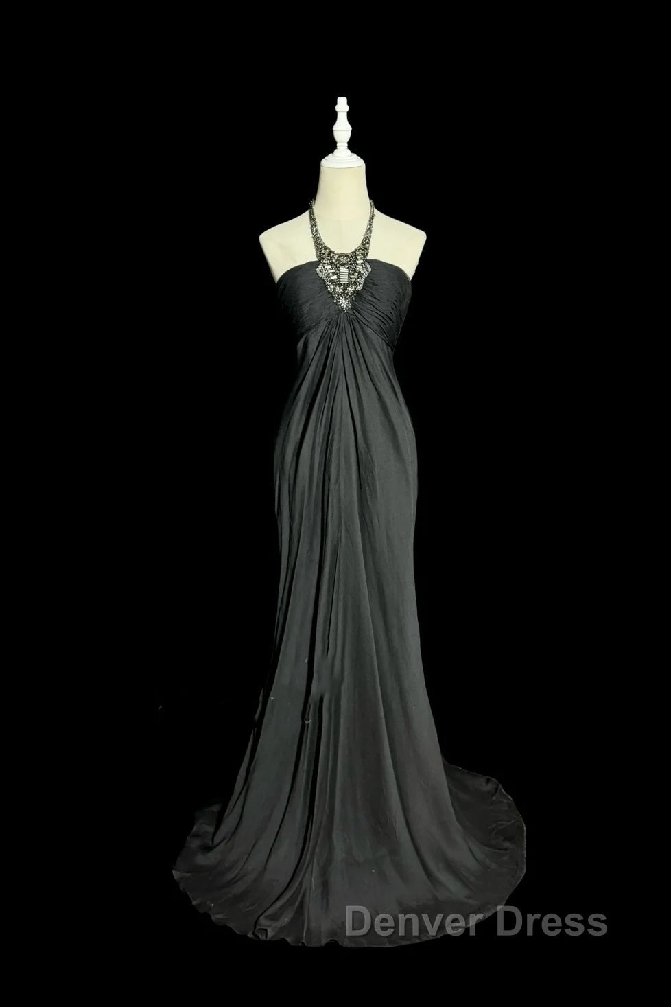 Vintage Mermaid Halter Gray Long Prom Gowns Fairy Prom Dresses Secondary image