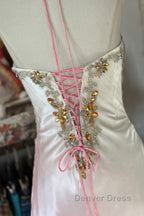 Vintage Mermaid Halter Sleeveless Long Ombre Pink Prom Dress