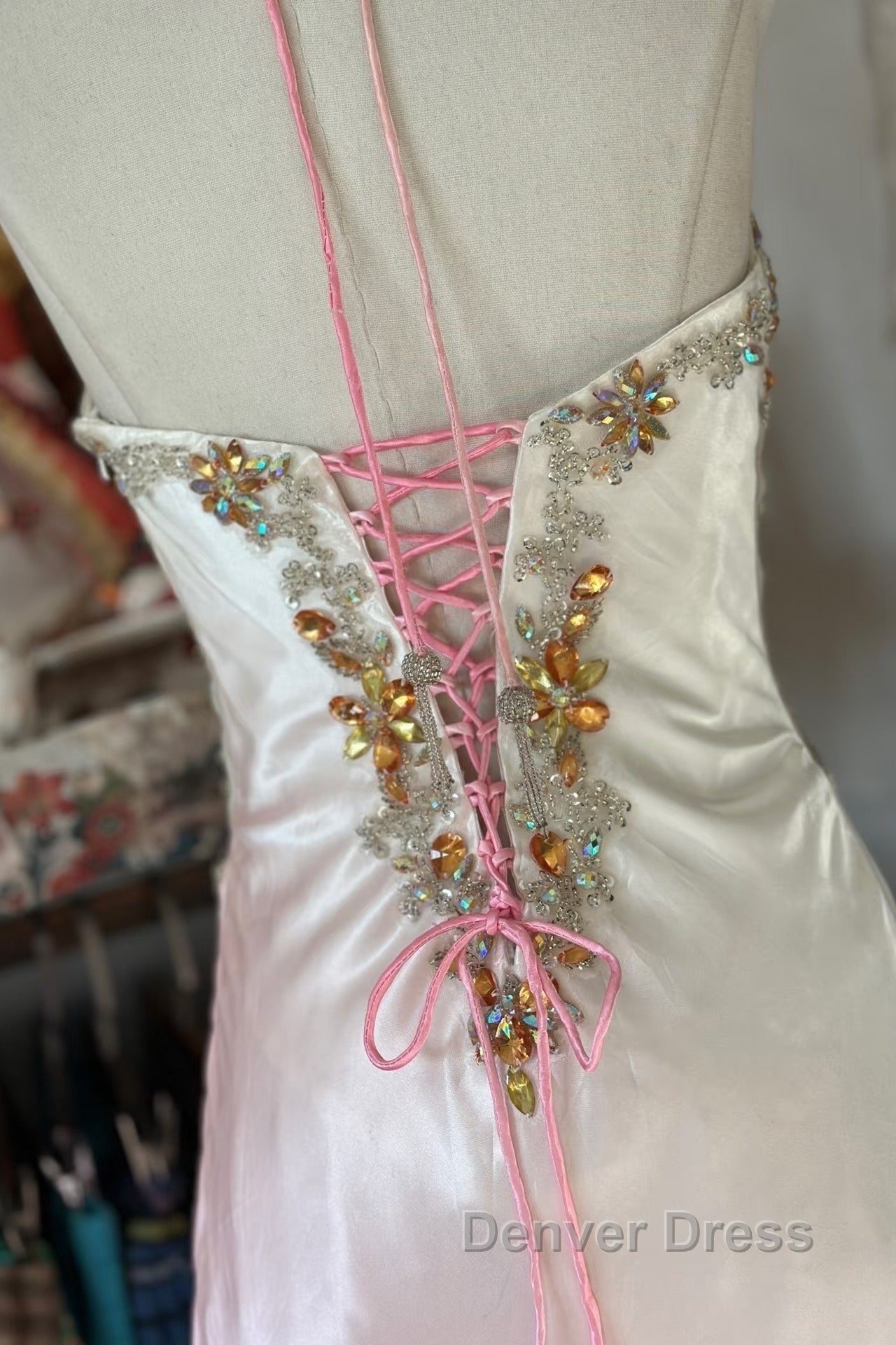 Vintage Mermaid Halter Sleeveless Long Ombre Pink Prom Dress