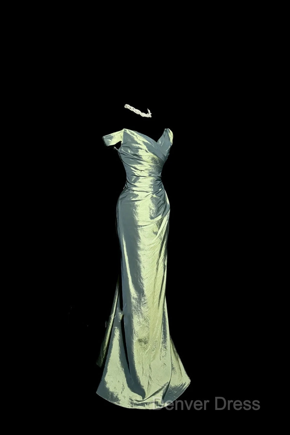 Vintage Mermaid Off The Shoulder Green Long Prom Gown Fairy Prom Dresses Secondary image