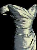 Vintage Mermaid Off The Shoulder Green Long Prom Gown Fairy Prom Dresses