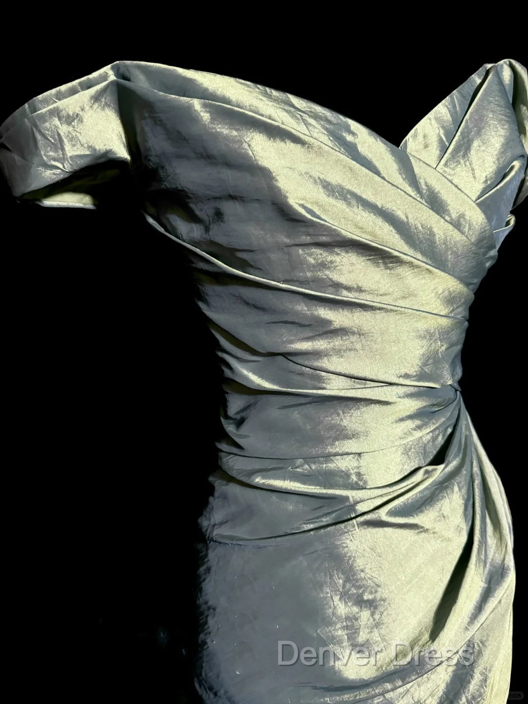 Vintage Mermaid Off The Shoulder Green Long Prom Gown Fairy Prom Dresses