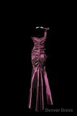 Vintage Mermaid One Shoulder Sleeveless Long Prom Gown Fairy Prom Dresses