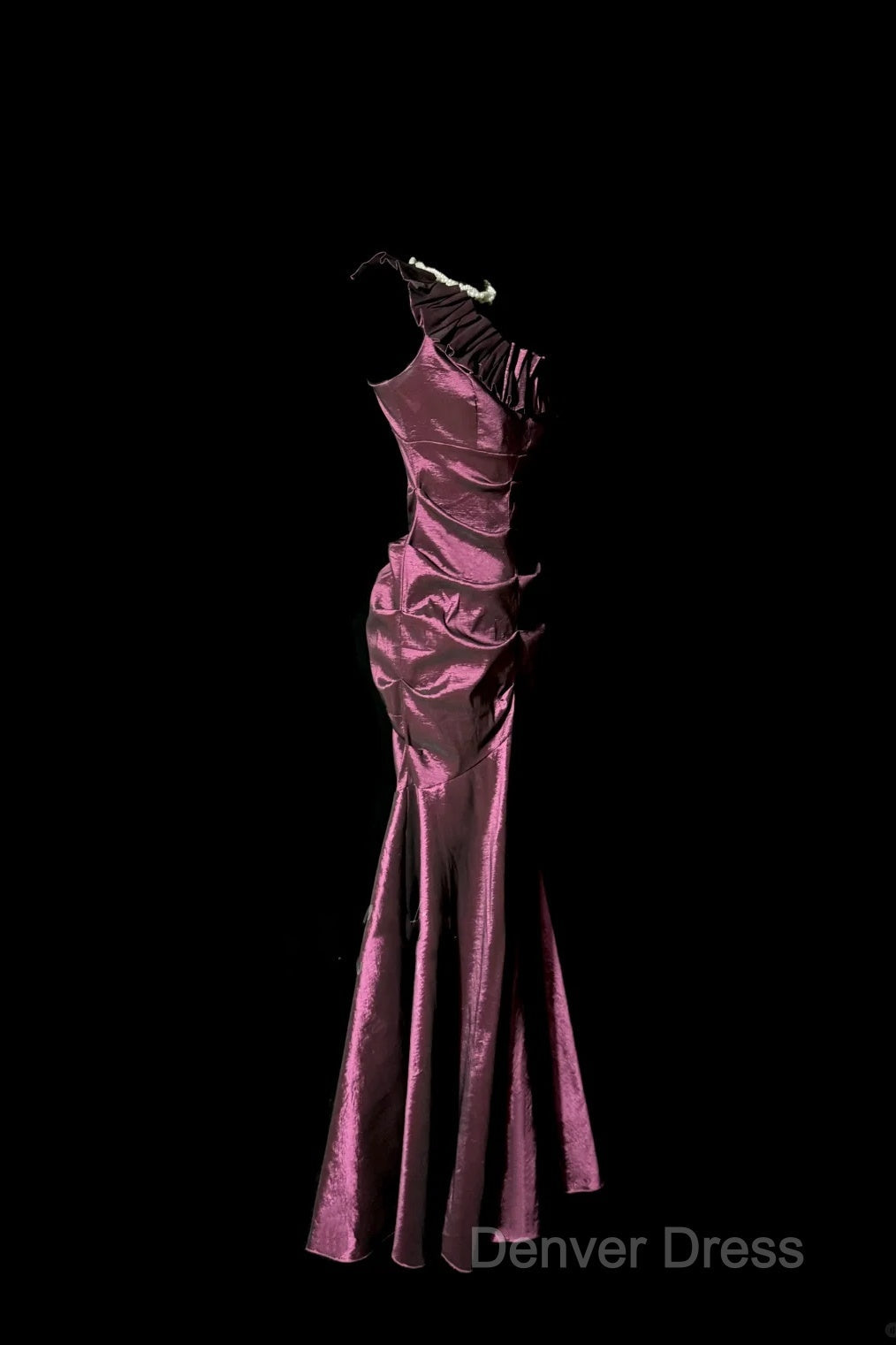 Vintage Mermaid One Shoulder Sleeveless Long Prom Gowns Fairy Prom Dresses