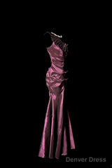 Vintage Mermaid One Shoulder Sleeveless Long Prom Gown Fairy Prom Dresses