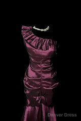 Vintage Mermaid One Shoulder Sleeveless Long Prom Gown Fairy Prom Dresses