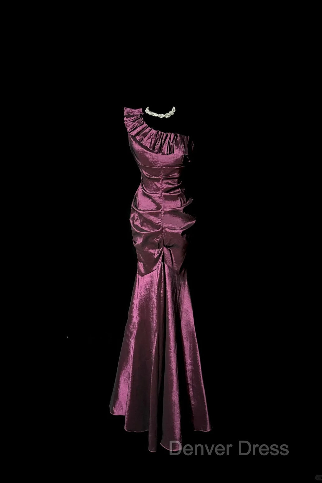 Vintage Mermaid One Shoulder Sleeveless Long Prom Gown Fairy Prom Dresses