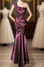 Vintage Mermaid One Shoulder Sleeveless Long Prom Gowns Fairy Prom Dresses