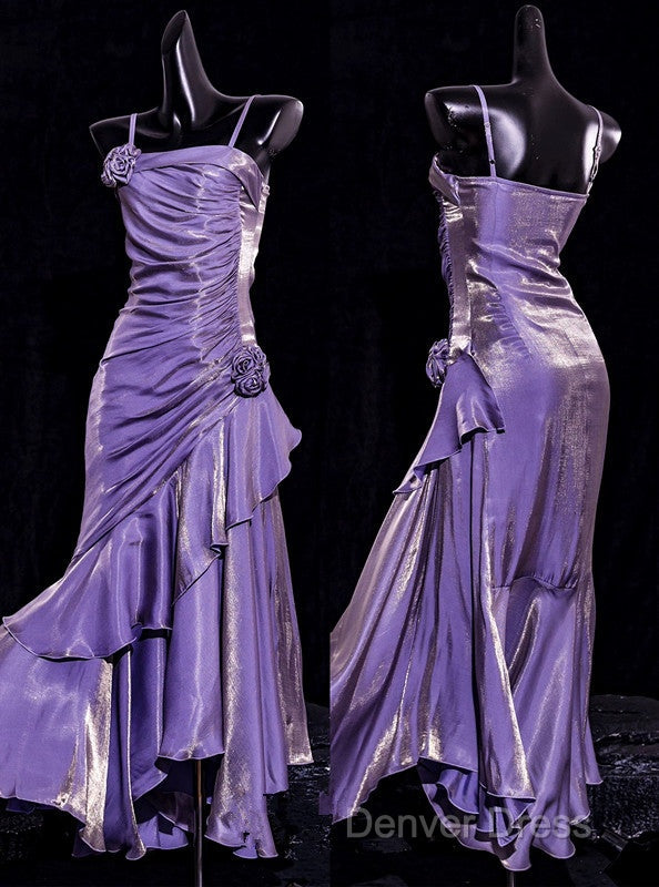 Vintage Mermaid Spaghetti Straps Long Lilac Prom Dresses Birthday Outfits